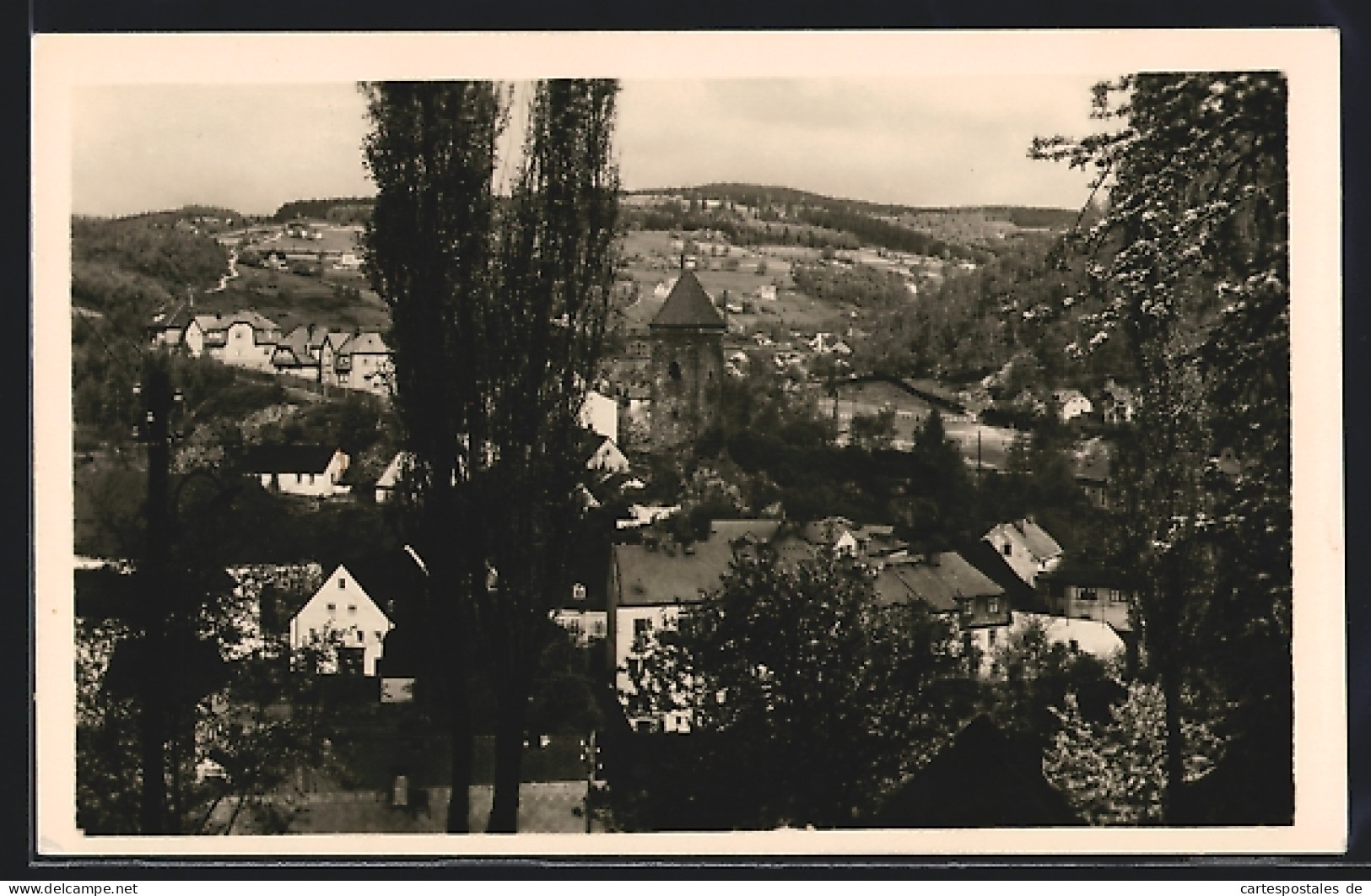 AK Nejdek, Blick Auf Die Ortsmitte Mit Stadtturm  - Tschechische Republik