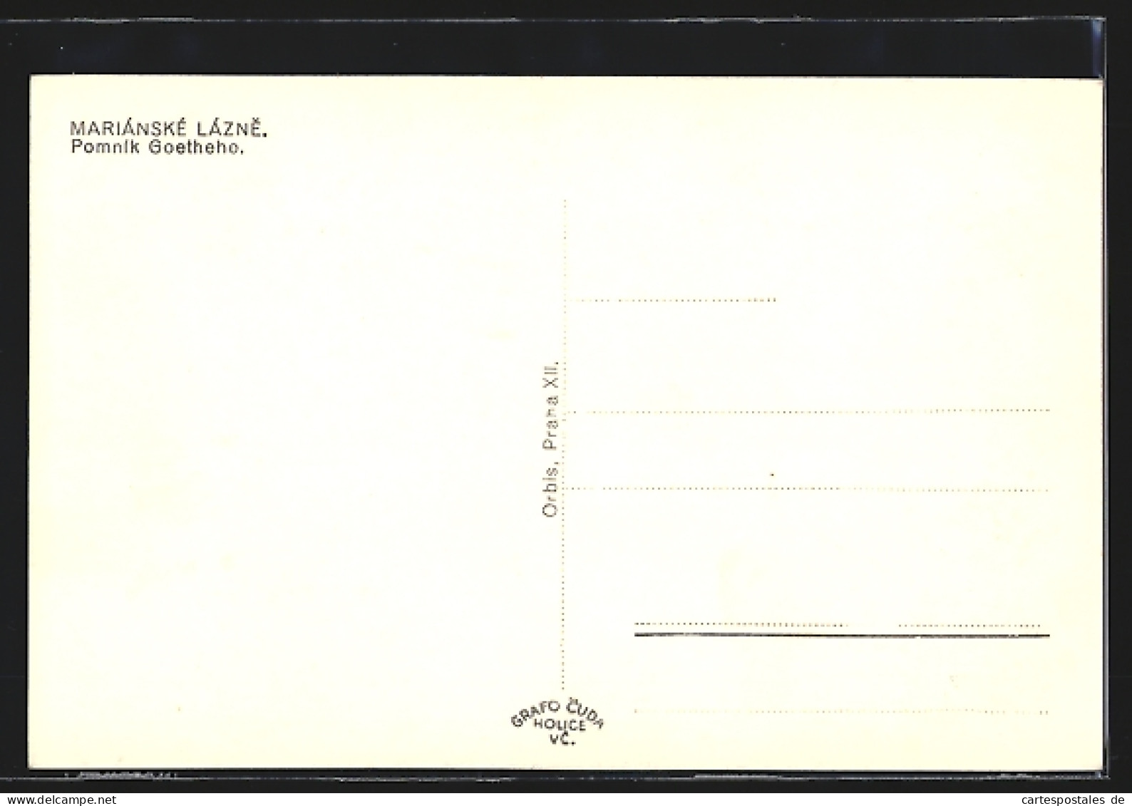 AK Mariánské Lázne, Pomnik Goetheho  - Tschechische Republik