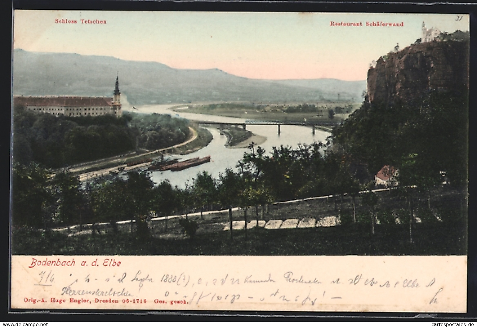 AK Bodenbach A. D. Elbe, Schloss Tetschen Und Restaurant Schäferwand  - Tschechische Republik