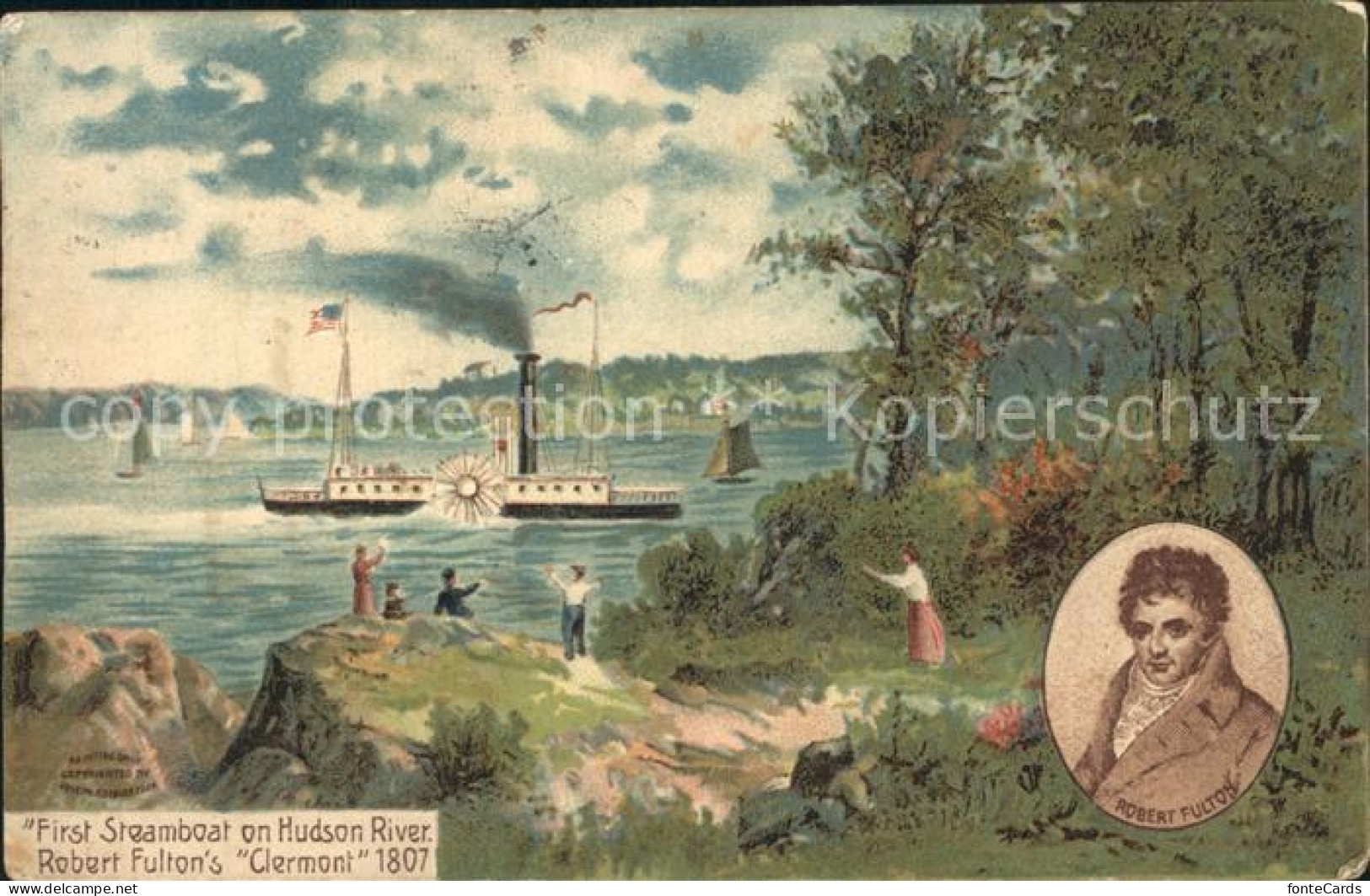 12339821 Hoboken_New_Jersey First Steamboat On Hudson River Robert Fultons Clerm - Sonstige & Ohne Zuordnung