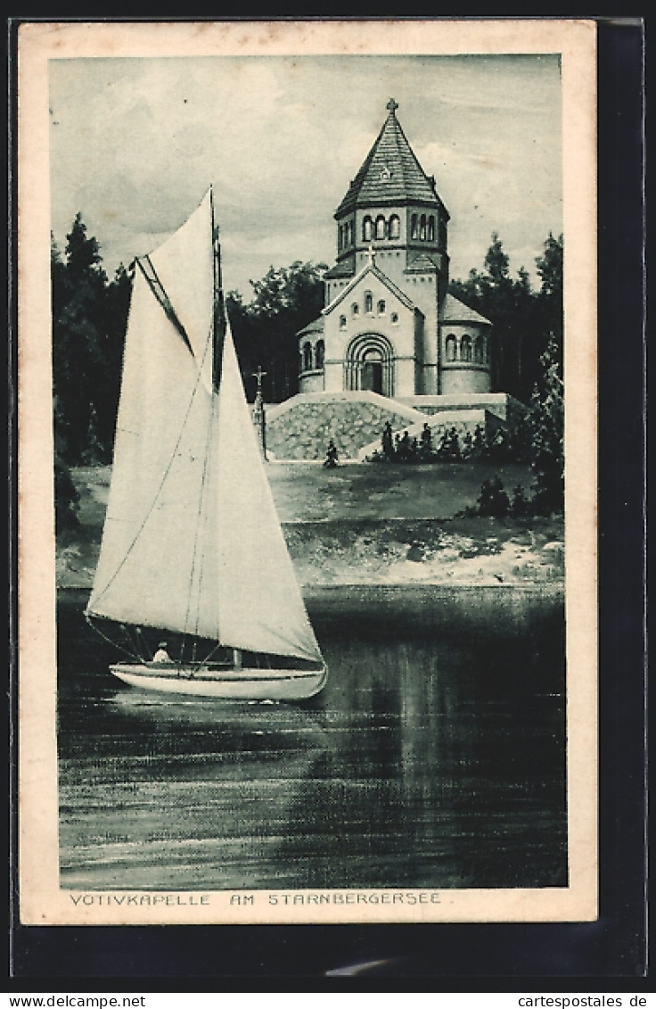 AK Segelboot Vor Votiv-Kapelle Am Starnberger See  - Königshäuser