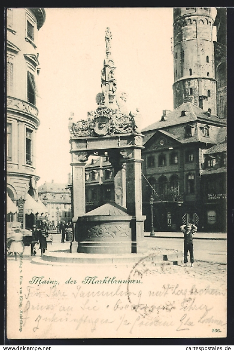 AK Mainz, Der Marktbrunnen  - Mainz