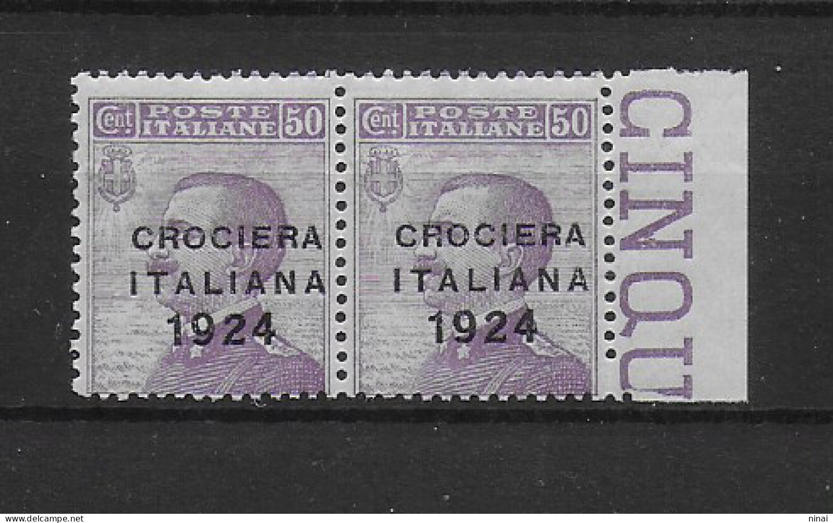 REGNO D'ITALIA  ** MNH LUSSO 1924 " CROCIERA ITALIANA " 50 CENTESIMI IN COPPIA 2 VALORI  C2005 - Mint/hinged