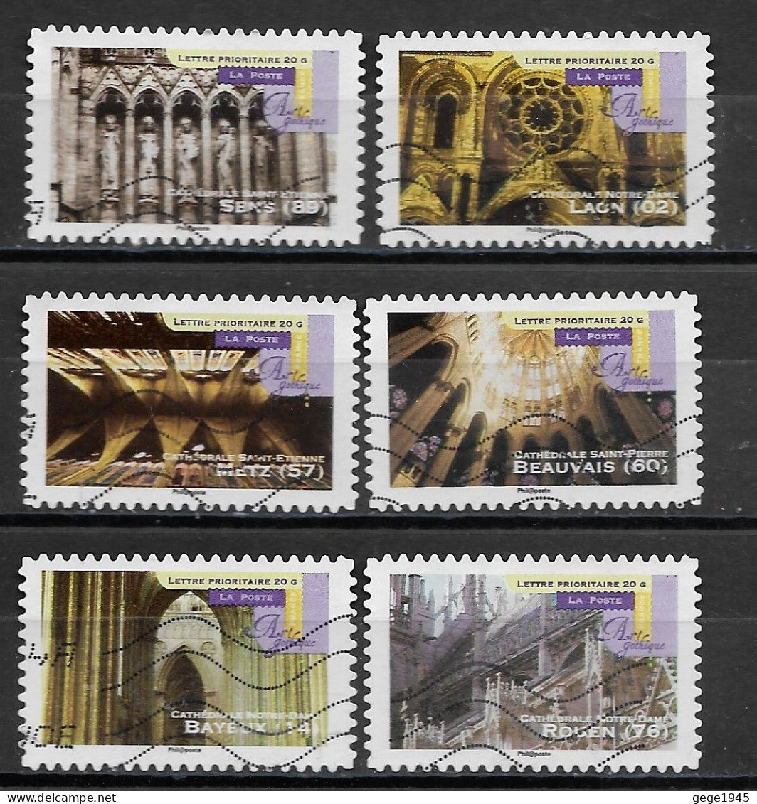 France 2011 Oblitéré Autoadhésif  N° 552 - 554 - 555 - 556 - 560 - 561    -    Art Gothique  ( Détails Architecturaux ) - Used Stamps