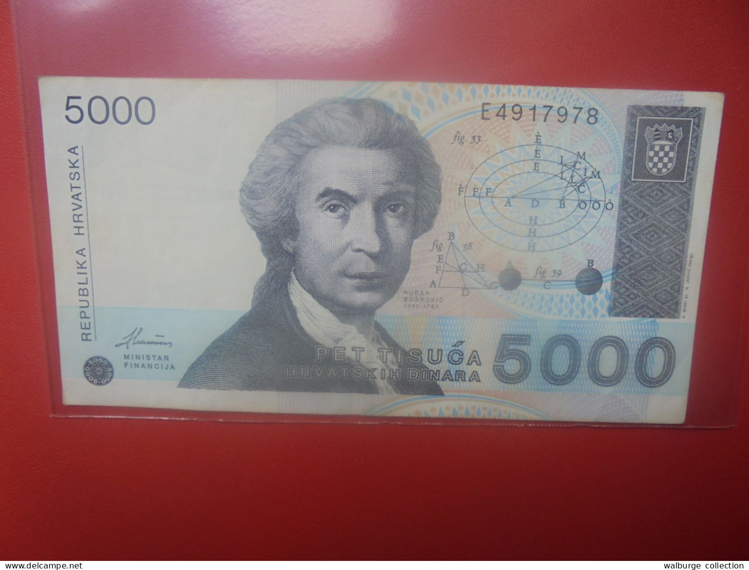 CROATIE 5000 DINARA 1992 Circuler (B.33) - Croatie