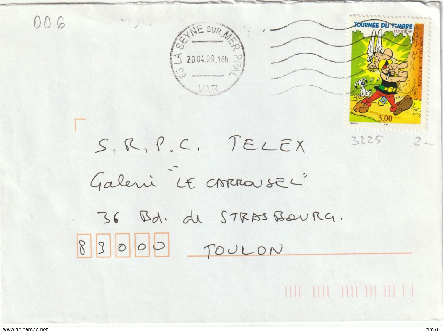 FLAMME  VAGUES  DROITE  83  LA  SEYNE   SUR  MER         /  N°  3225 - Mechanical Postmarks (Advertisement)