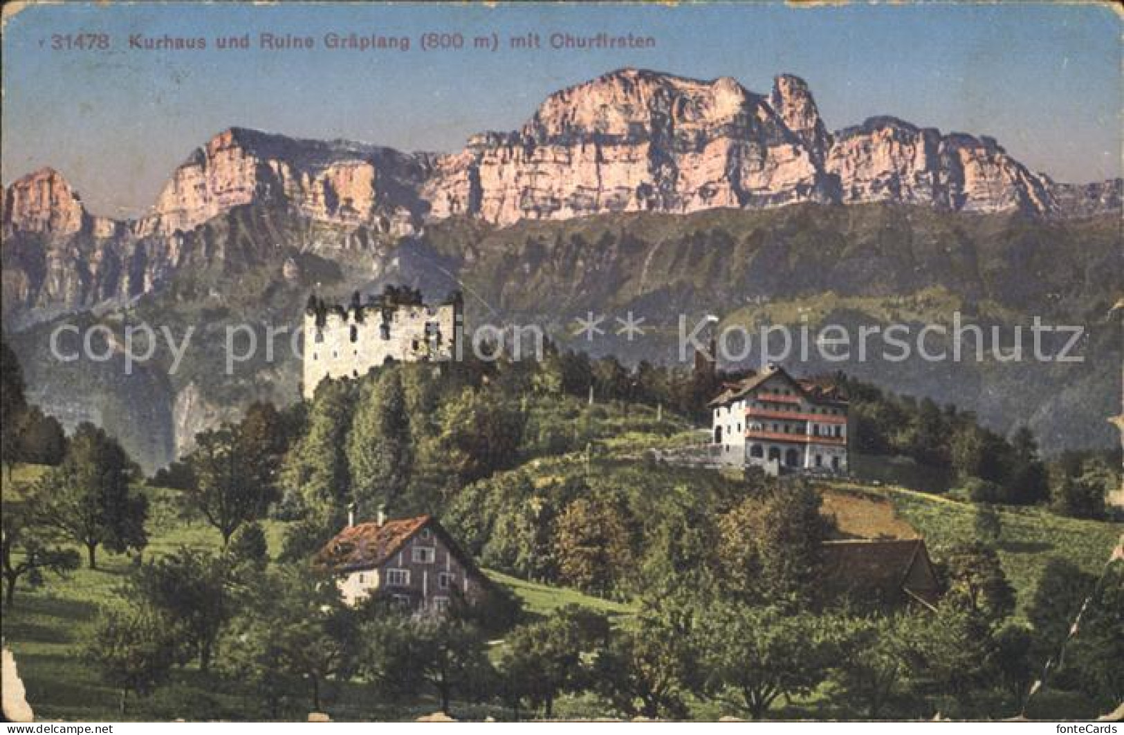 12338024 Churfirsten Kurhaus Und Ruine Graeplang St Gallen - Autres & Non Classés