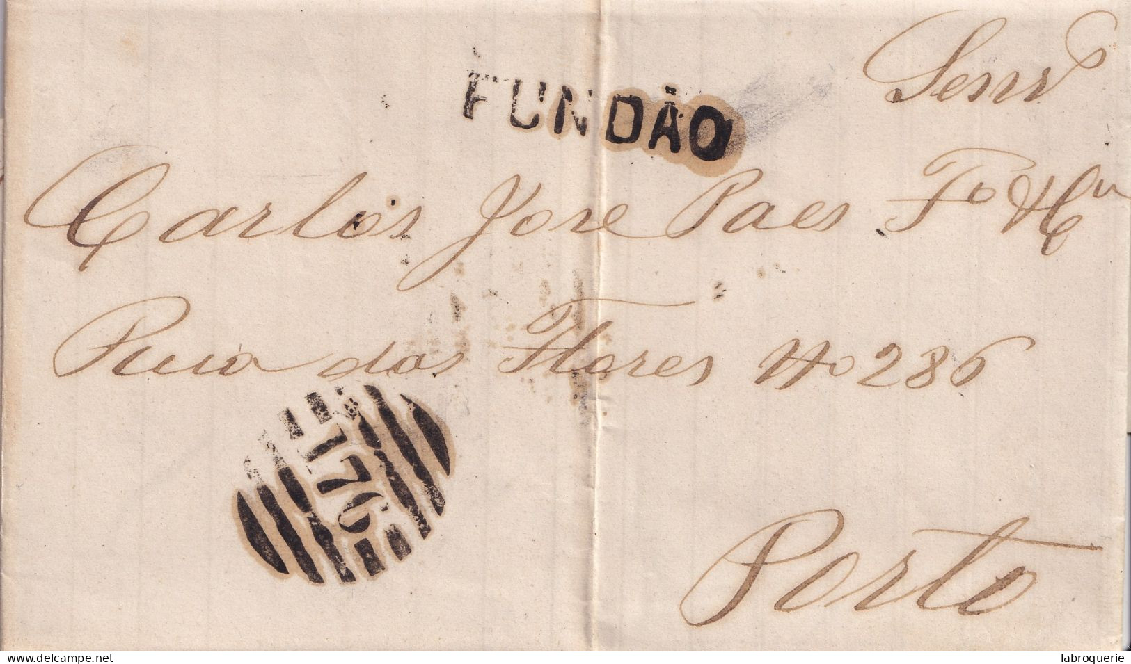 POR - LETTRE DE SOURE À PORTO - 1871 - Postmark Collection