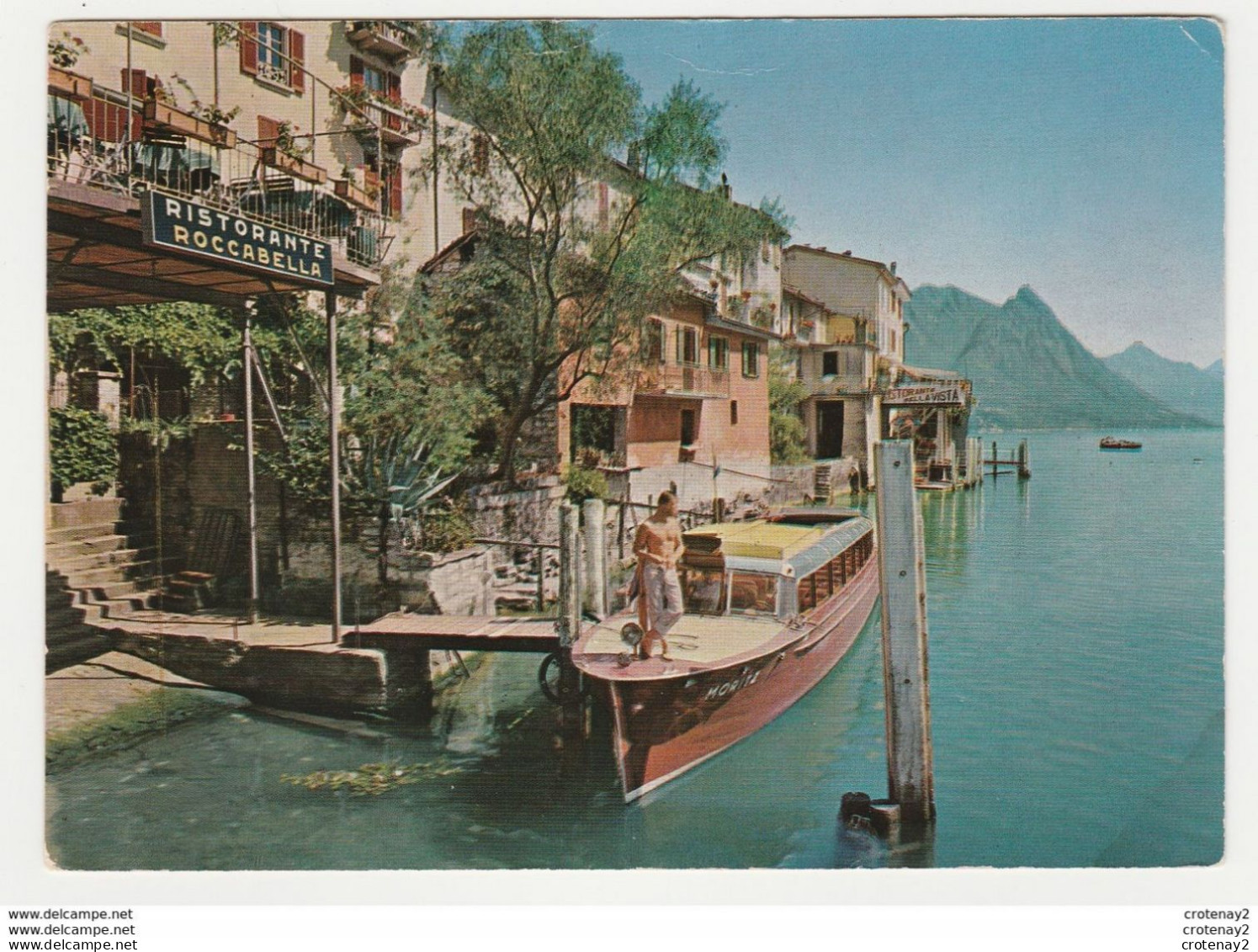 Tessin Lugano GANDRIA Il Ticino Pittoresco Lago Di Lugano Ristorante Roccabella Et Bellavista Bateau MORITZ VOIR DOS - Gandria 