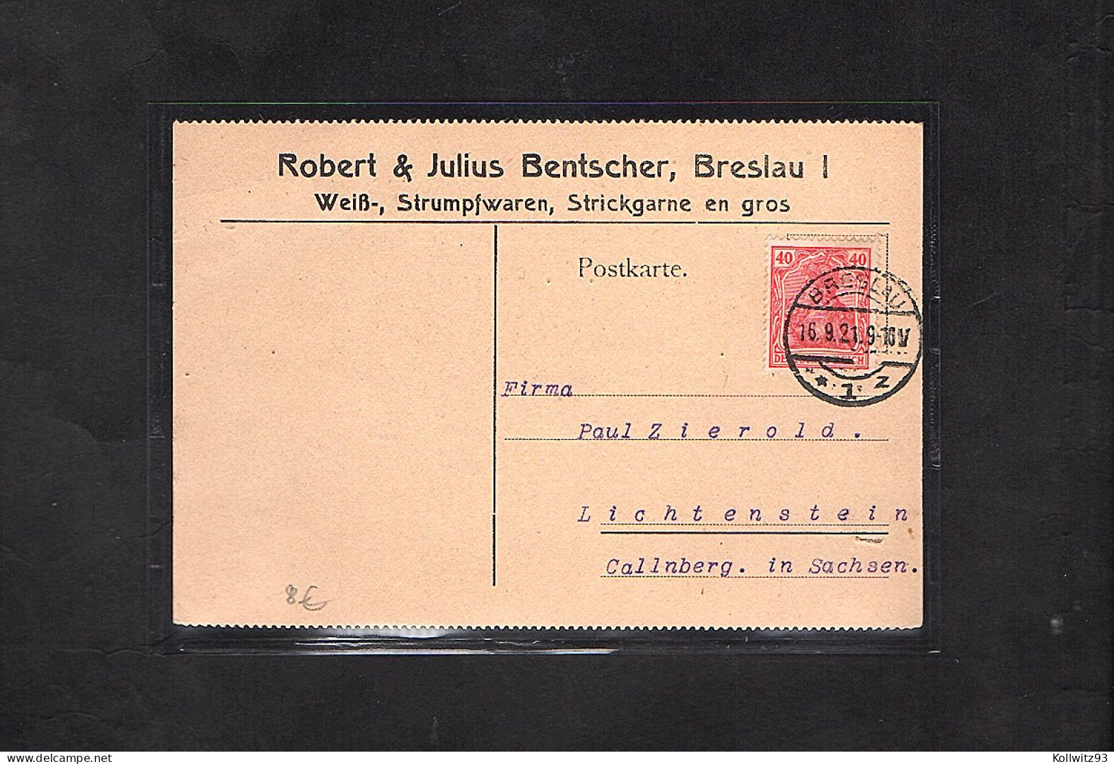 DR. Reklame-Karte Strumpfwaren, Breslau. - Other & Unclassified