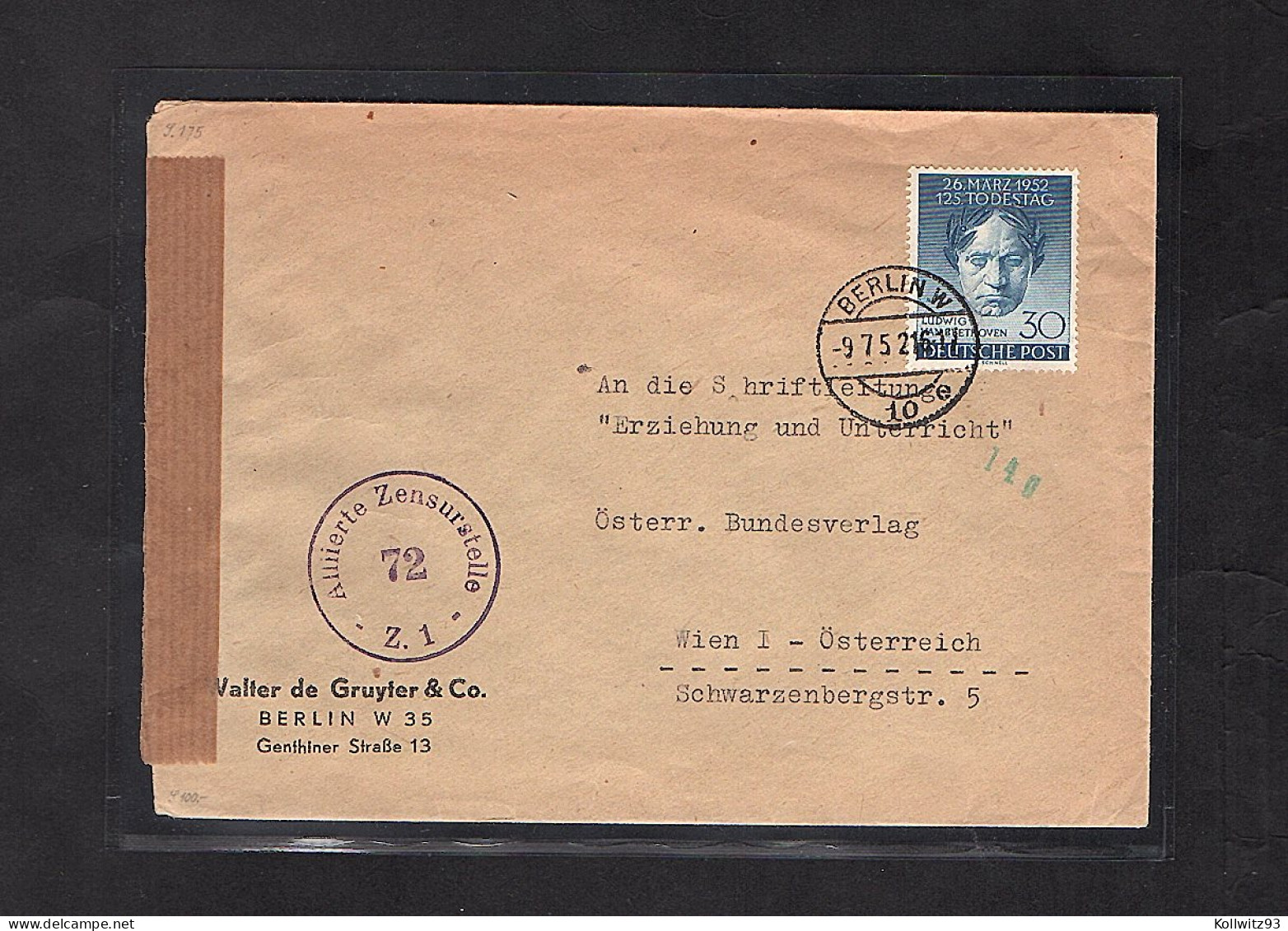 Berlin, EF. Mi.-Nr. 87 Auf Auslandbrief. - Lettres & Documents