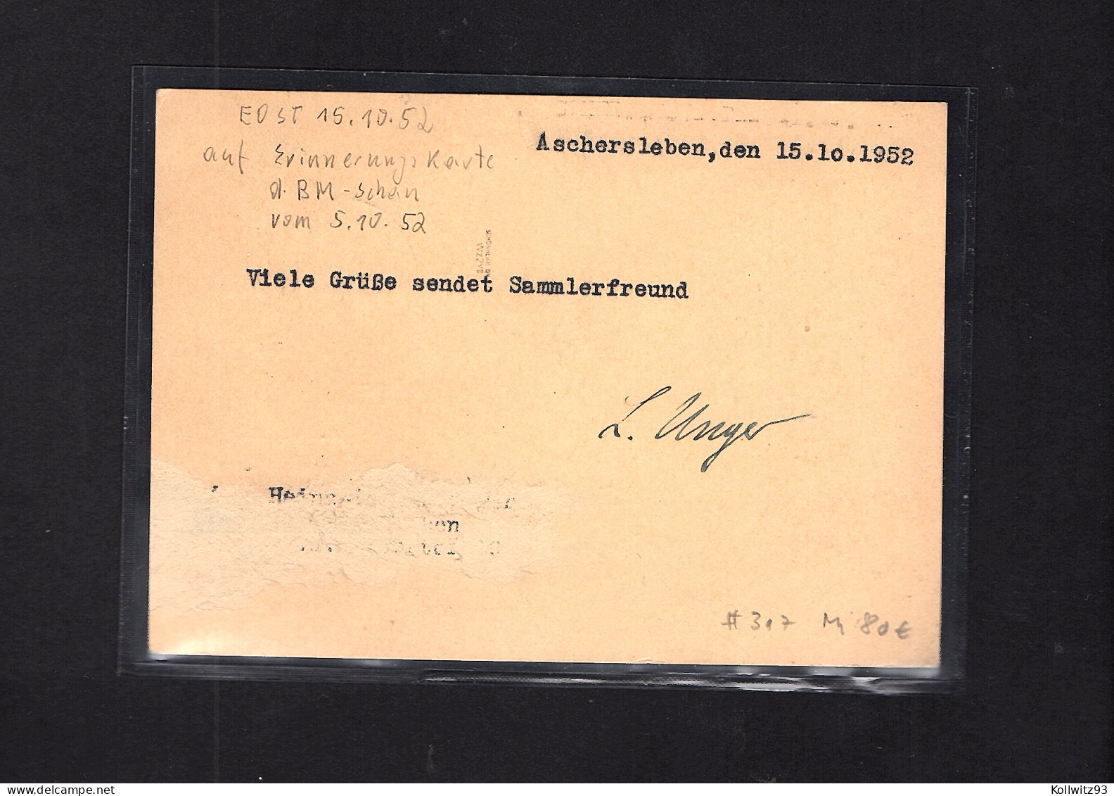 DDR. FDC. Mi.-Nr. 317 Als Auslandkarte Gelaufen. - Altri & Non Classificati