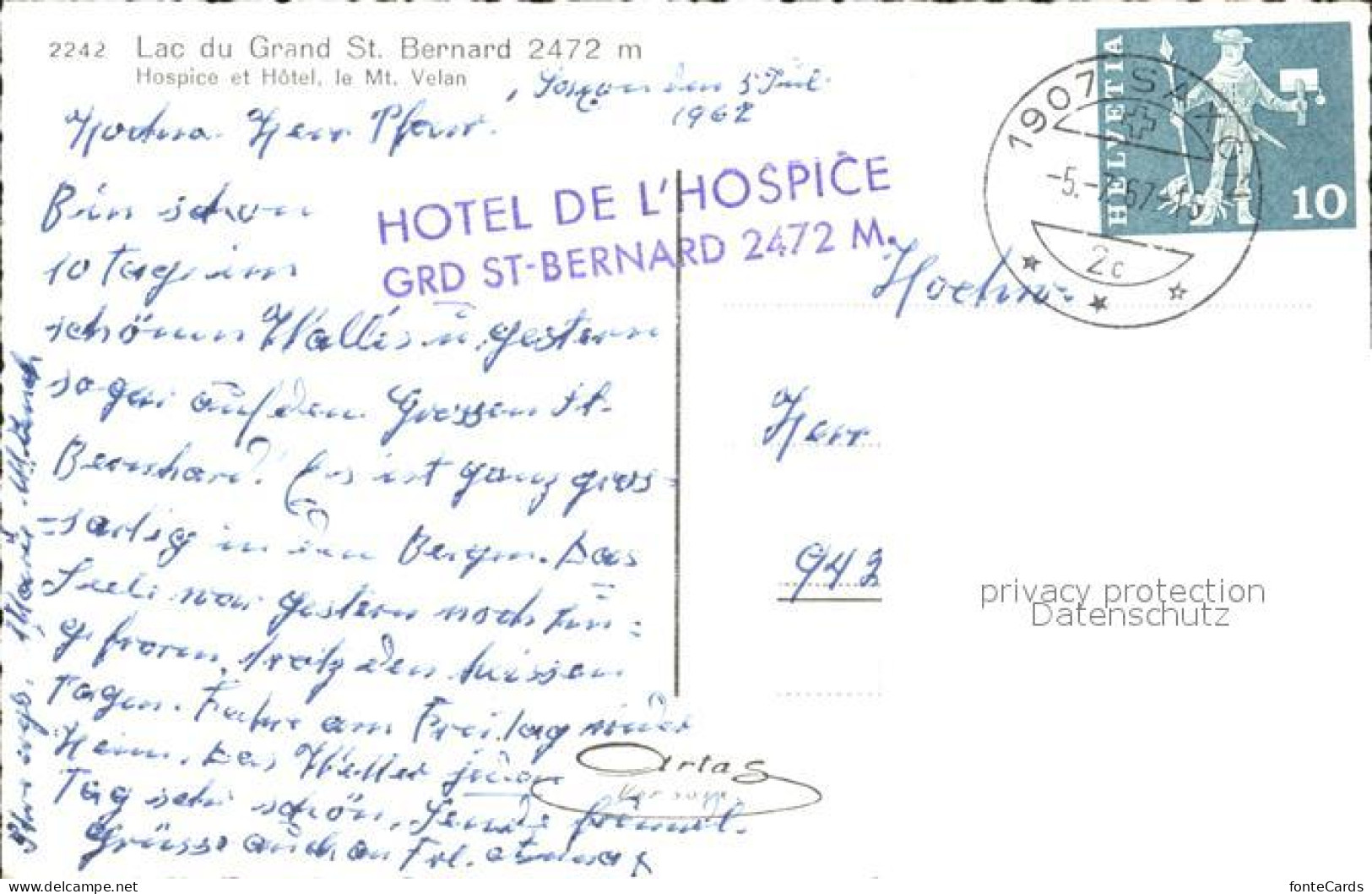 12337901 Grand Saint Bernard Lac Hospiz Und Hotel Grand Saint Bernard - Sonstige & Ohne Zuordnung