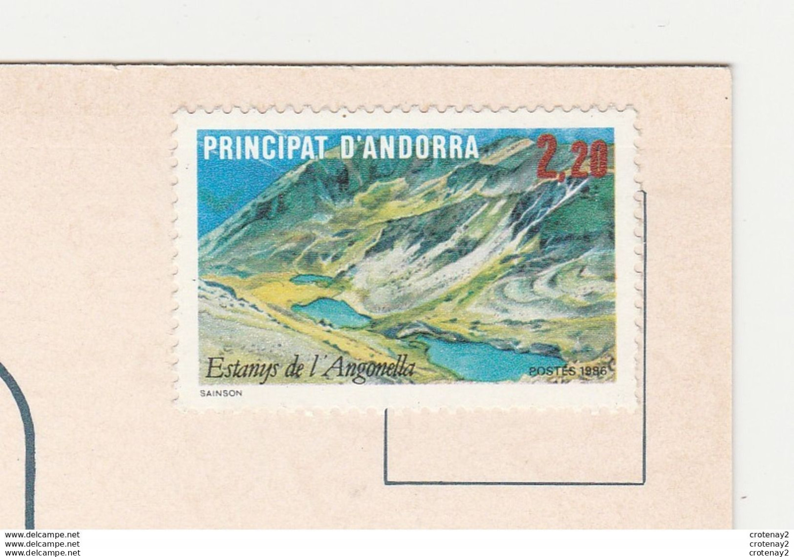 Valls D'Andorra ANDORRE N°500 Paysage De Montagne Beaux Chiens Ou Chiots VOIR TIMBRE 1986 - Andorra