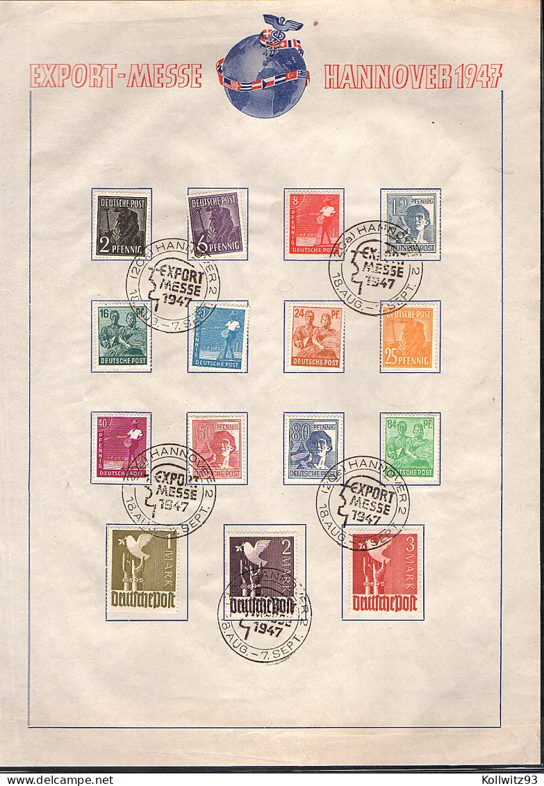 All.Besetzung, Gedenkblatt Hannover Export-Messe 1947, Mit Mi.-Nr. 961 I - Altri & Non Classificati