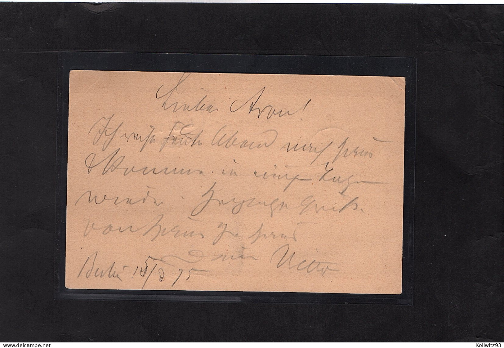 DR. Ganzsache Mi.-Nr. P1 Gelaufen Innerhalb Berlin März 1875!!!!! - Lettres & Documents