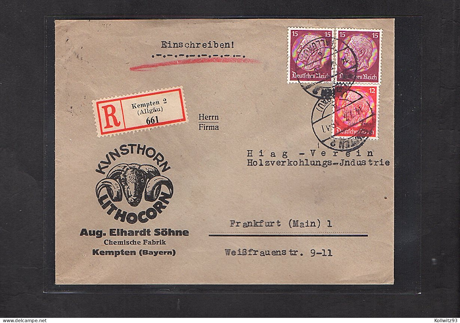 DR. Reklame-R-Brief, Kunsthorn, A. Eihardt Söhne, Kempten - Other & Unclassified
