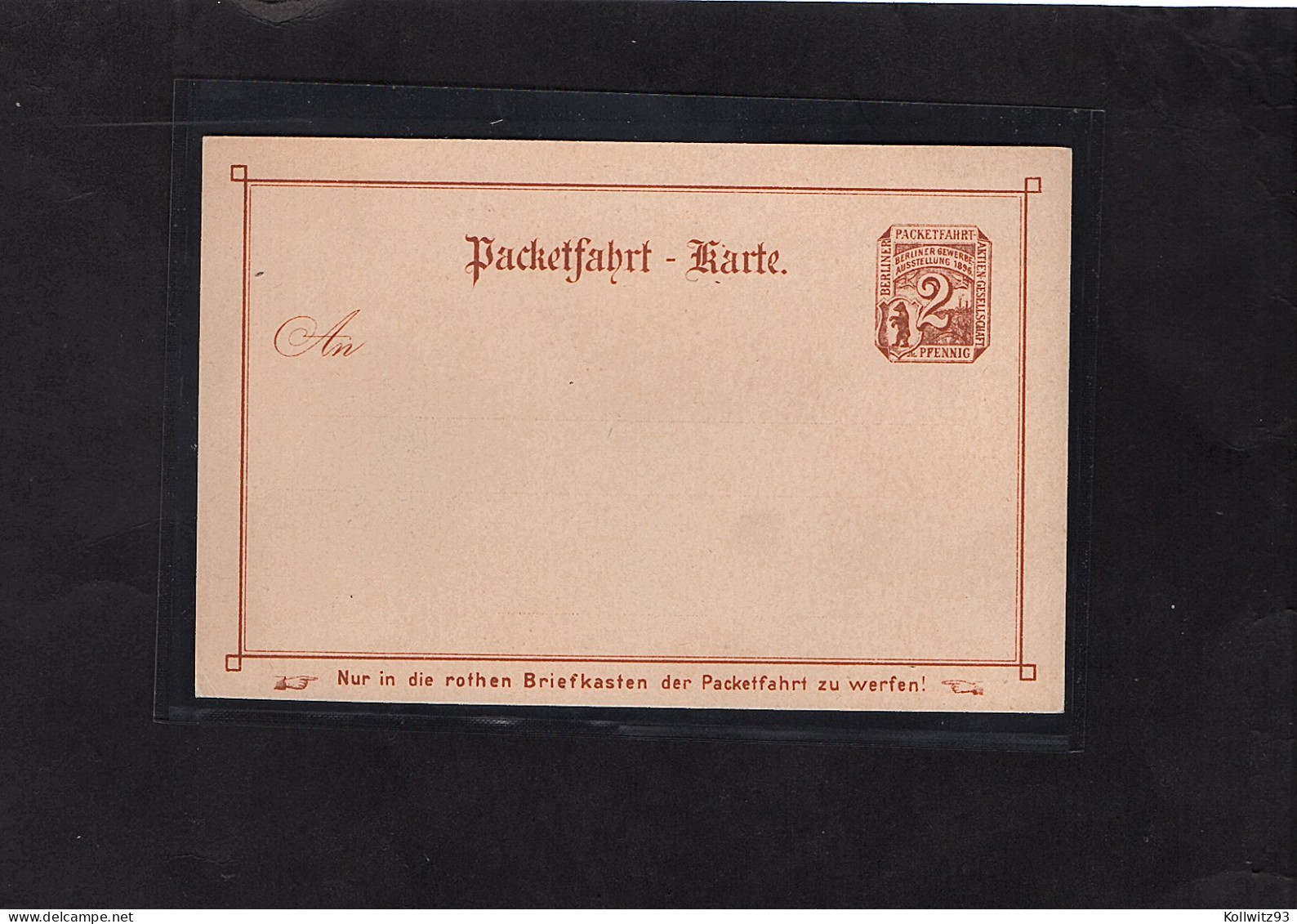 Privatpost, GS. 2 Pfg. Braun, Berliner Gewerbe Ausstellung 1896 Ungebraucht - Private & Lokale Post
