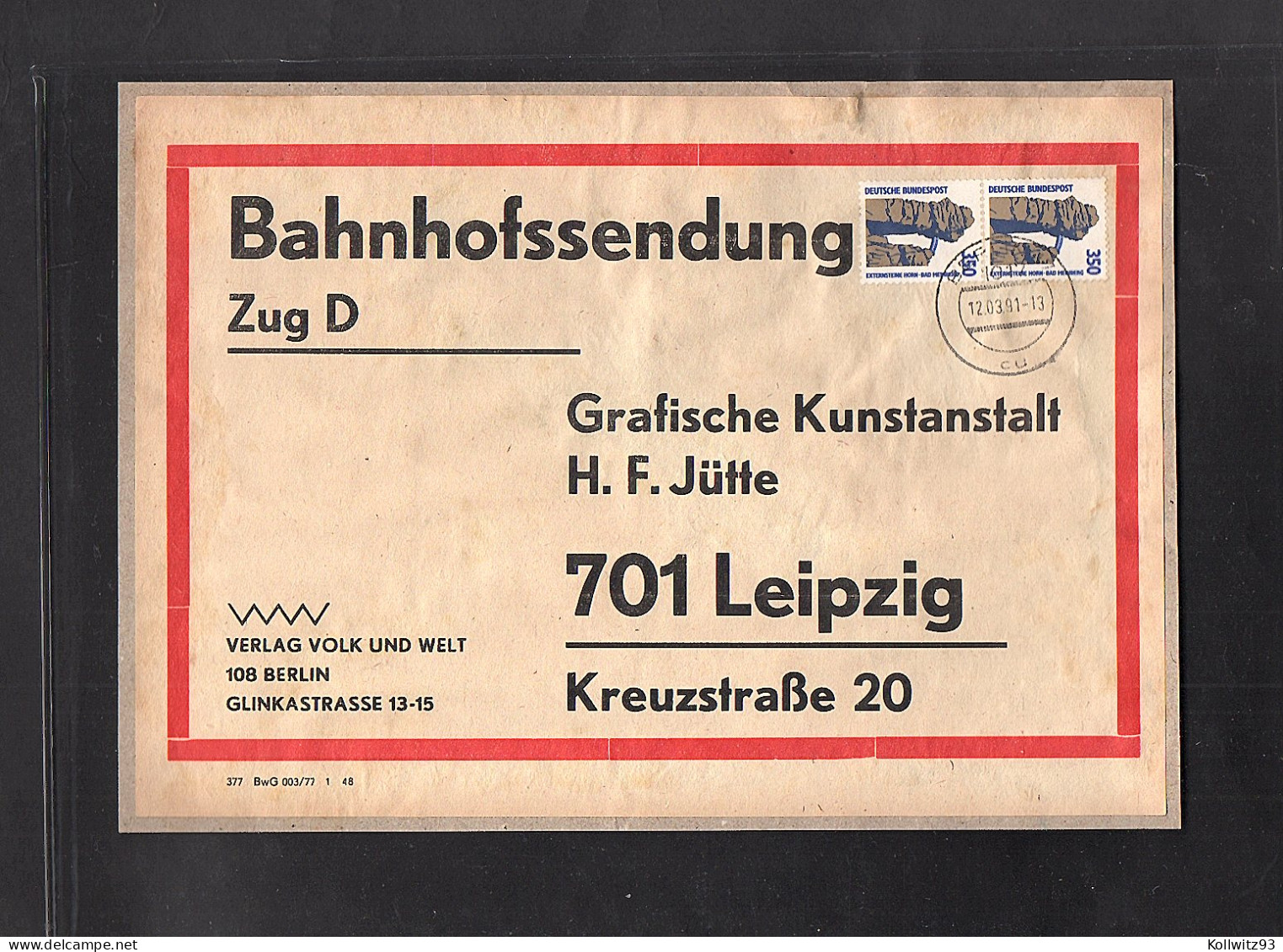 DDR. Me.F. Bund Mi.-Nr. 1407 Auf Bahnhofssendung, VGO.-Tarif. - Briefe U. Dokumente