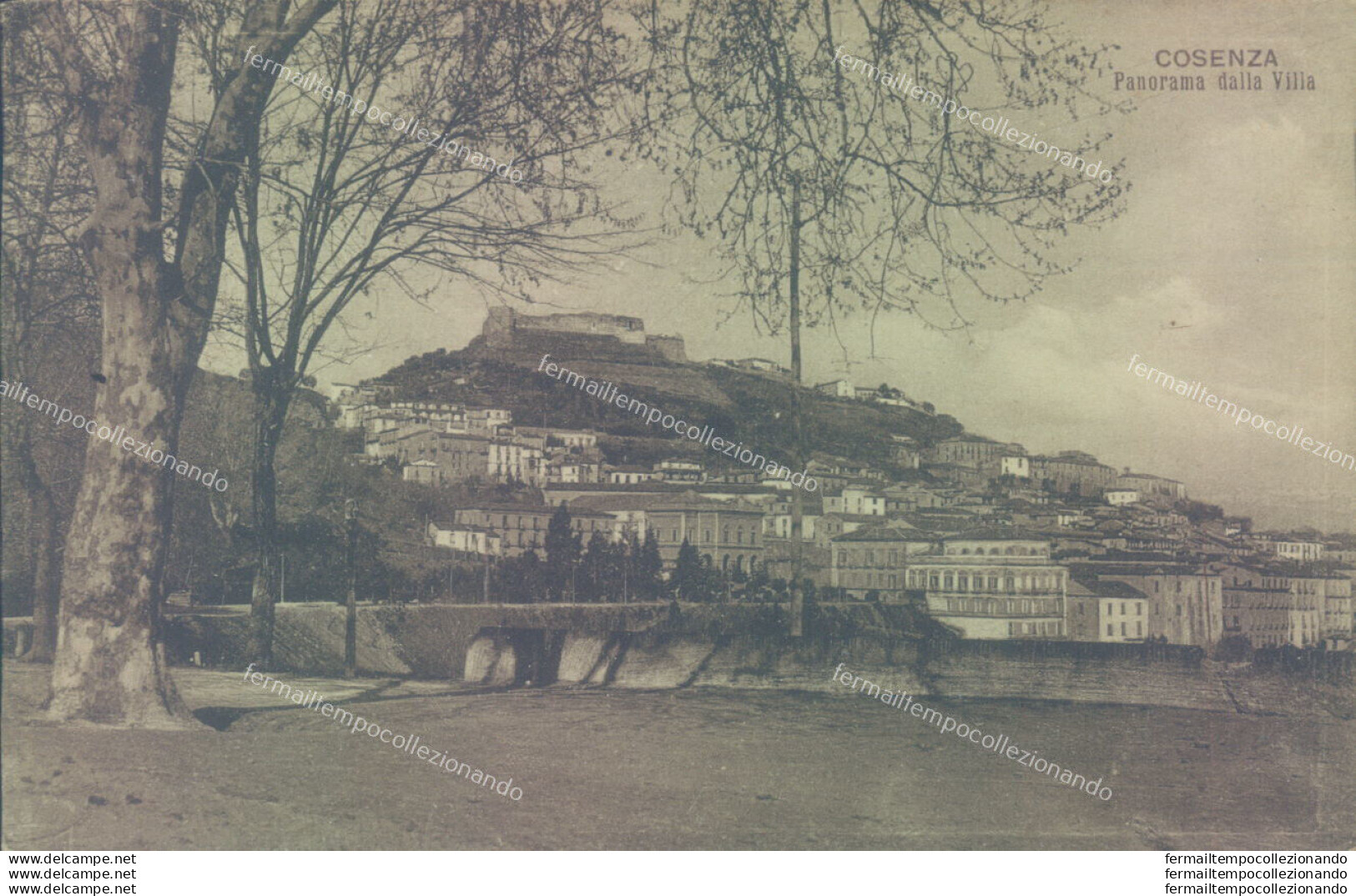 Z6 Cartolina Cosenza  Citta' Panorama Della Villa 1921 - Cosenza