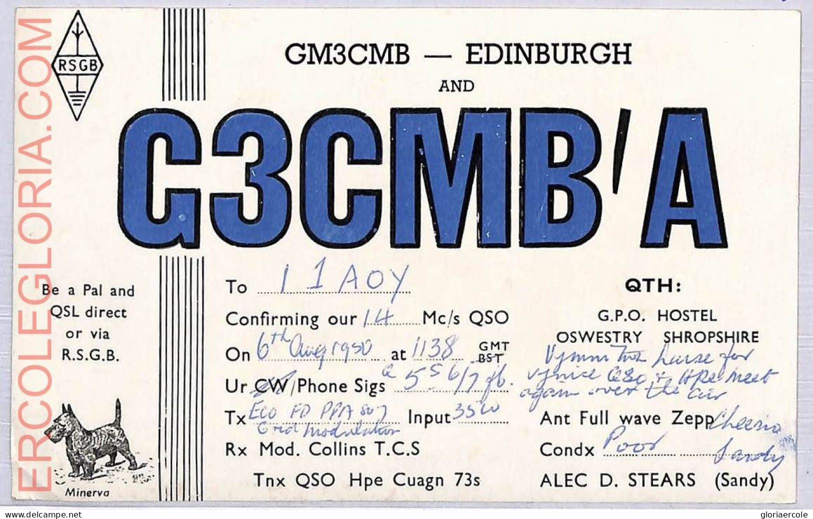 Ad9240 - SCOTLAND - RADIO FREQUENCY CARD  -  1950 - Radio