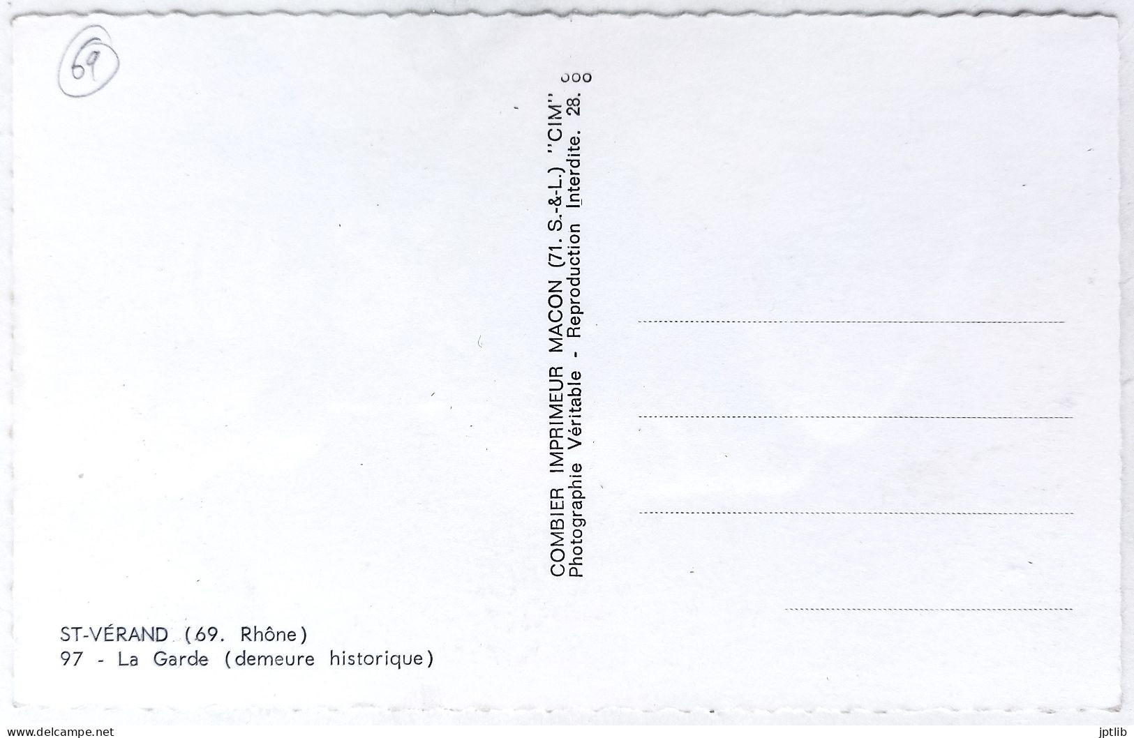 CPSM Carte Postale / 69 Rhône, St Ou Saint-Vérand / CIM, Combier - 97 / La Garde (demeure Historique). - Andere & Zonder Classificatie