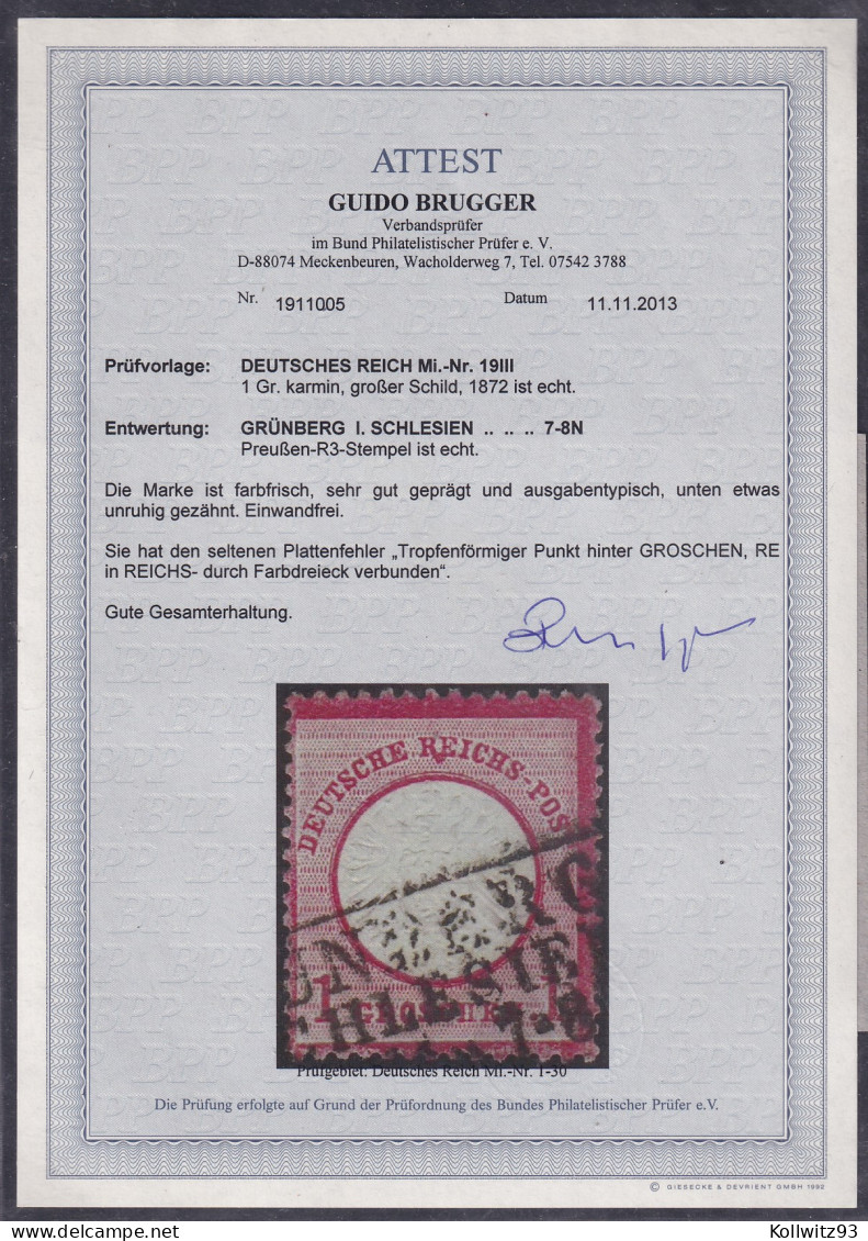 DR, Mi.-Nr. 19 III, Gestempelt, FA. BruggerBPP - Other & Unclassified