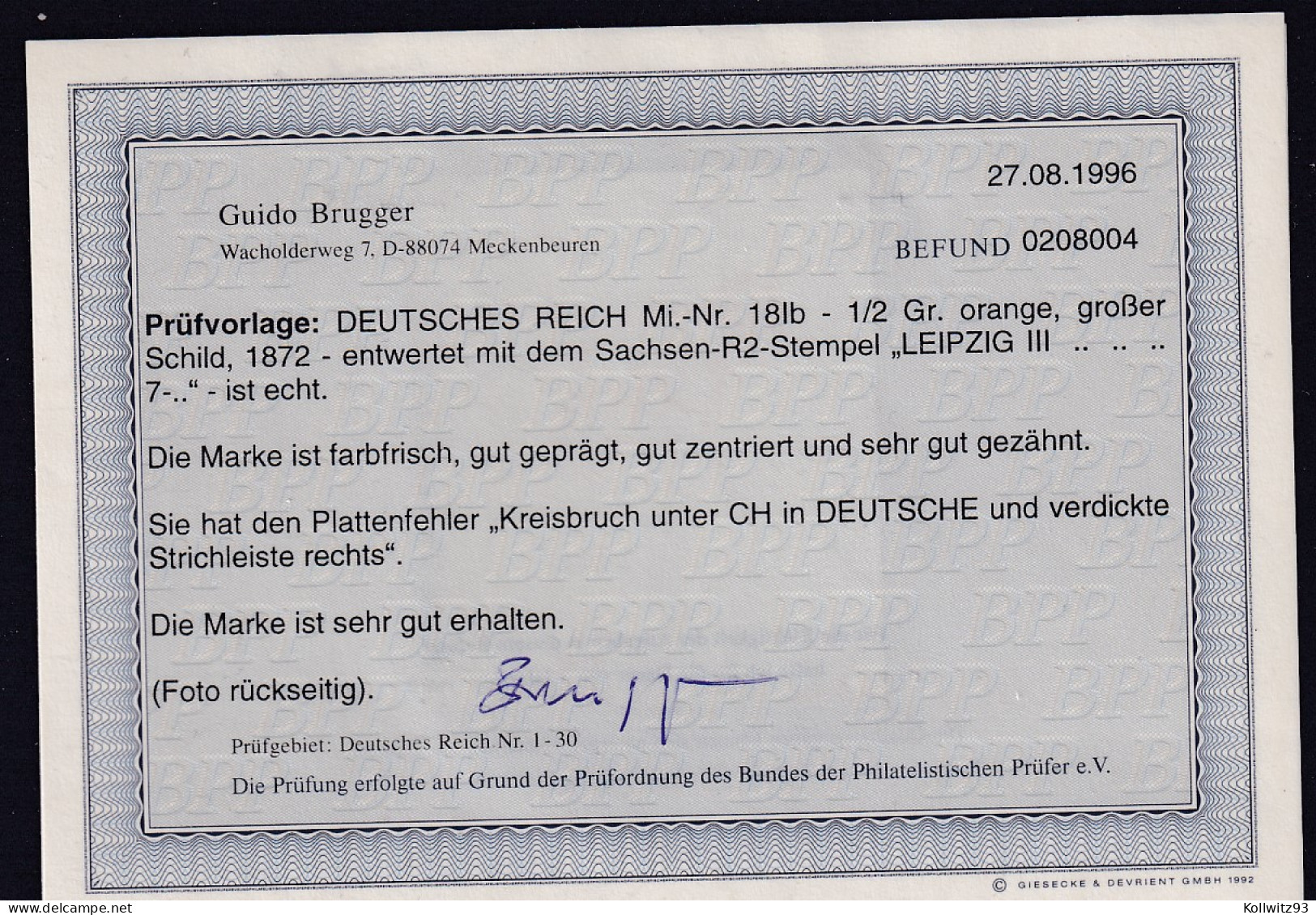 DR, Mi.-Nr.18 Ib, Gestempelt,Befund BruggerBPP - Other & Unclassified