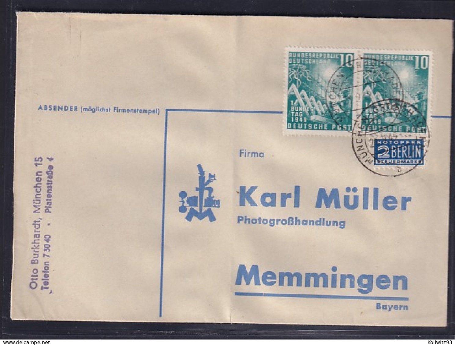 Bund, Fern-Brief Mit MeF. Mi.-Nr.111 - Storia Postale