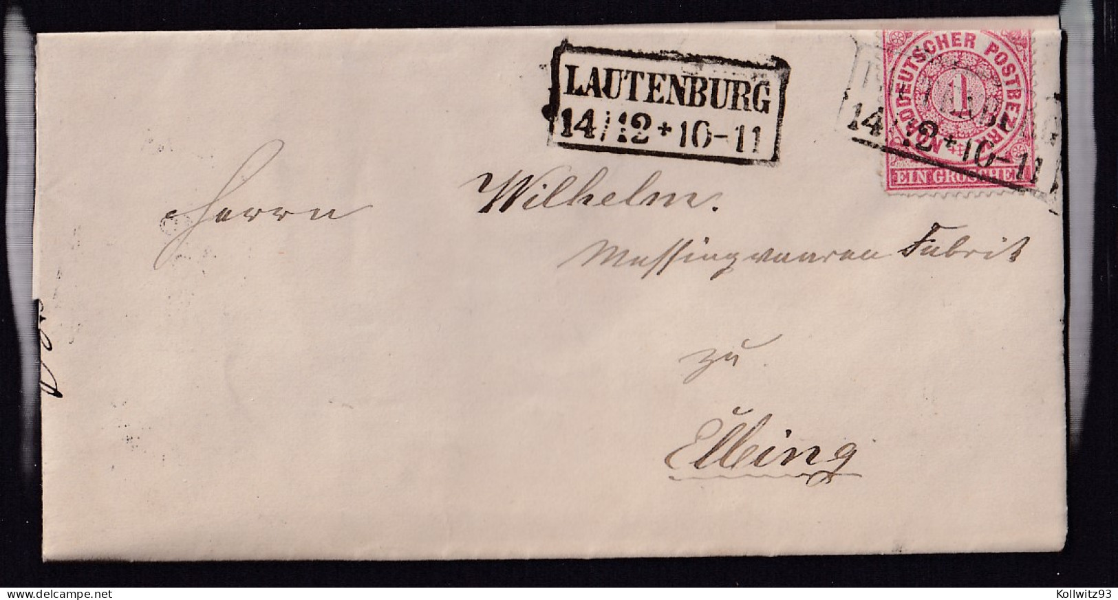 AD, NDP EF. Mi.-Nr. 16 Von Lautenburg Nach Elbing. - Otros & Sin Clasificación