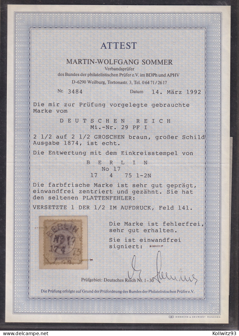 DR, Mi.-Nr. 29 PF I B, Gestempelt, FA. SommerBPP - Other & Unclassified