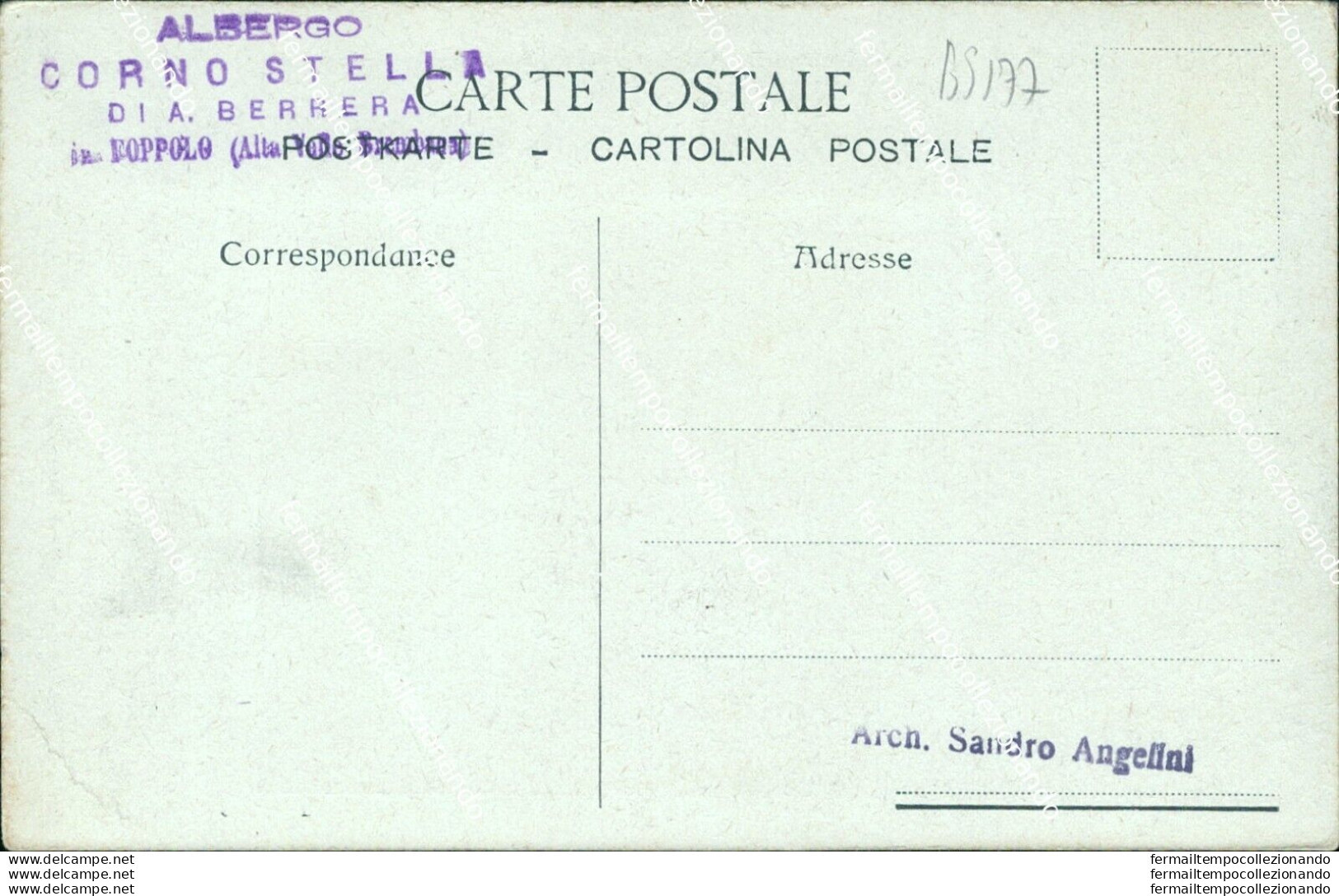 Bs177 Cartolina Il Corno Stella Albergo Corno Stella Ascenzio  Bergamo Lombardia - Bergamo