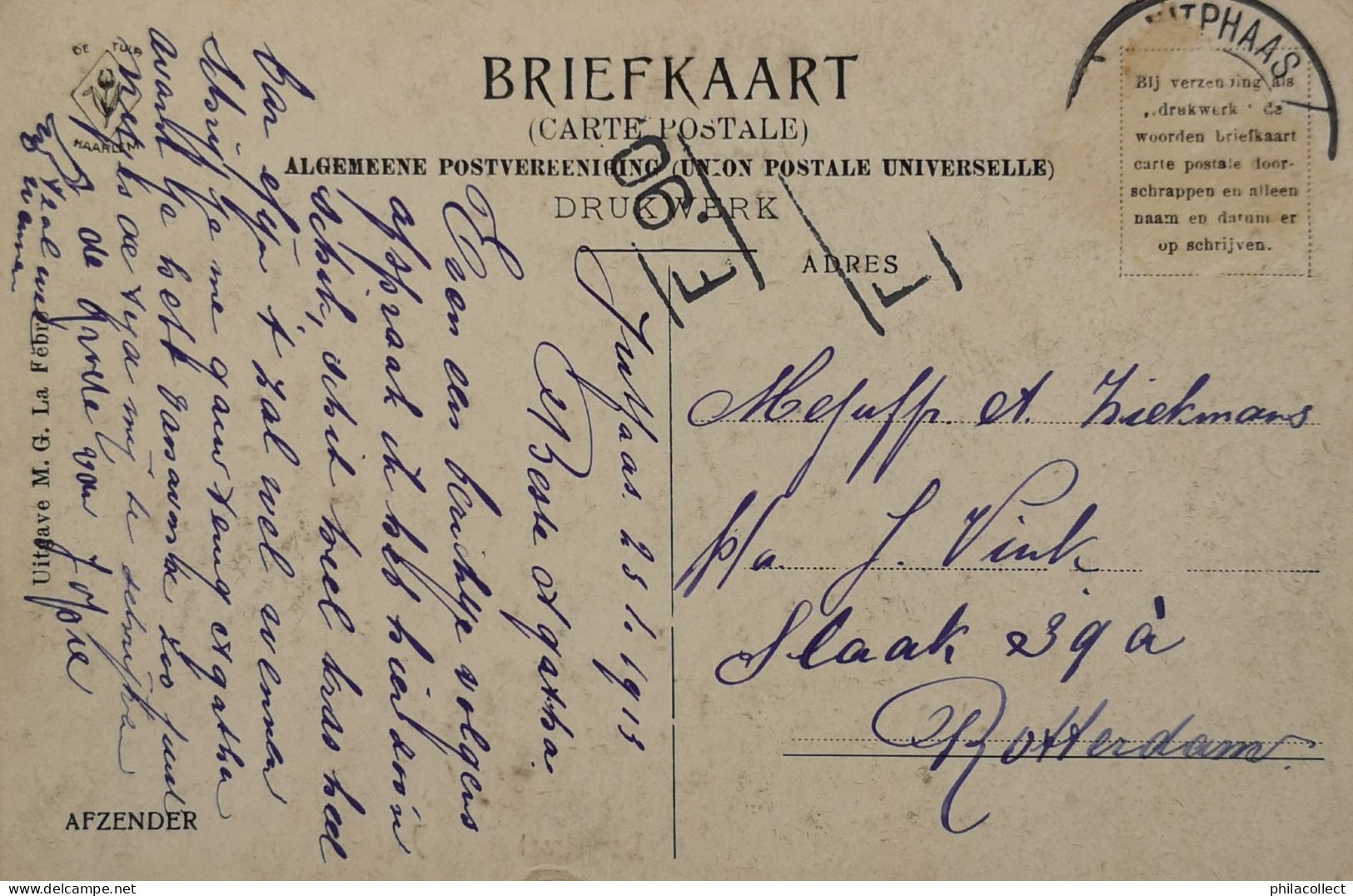 Jutfaas - Jutphaas (Utr.) Dorpstraat 1913 Topkaart - Sonstige & Ohne Zuordnung