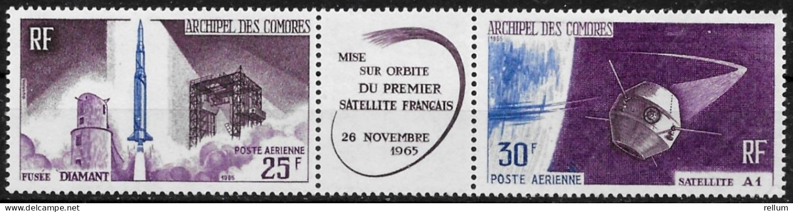 Comores 1966 - Yvert N° PA 16 A - Michel N° 72/73 ** - Airmail