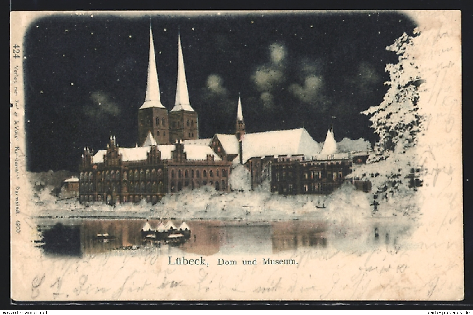 AK Lübeck, Dom Und Museum Bei Nacht Im Winter  - Luebeck