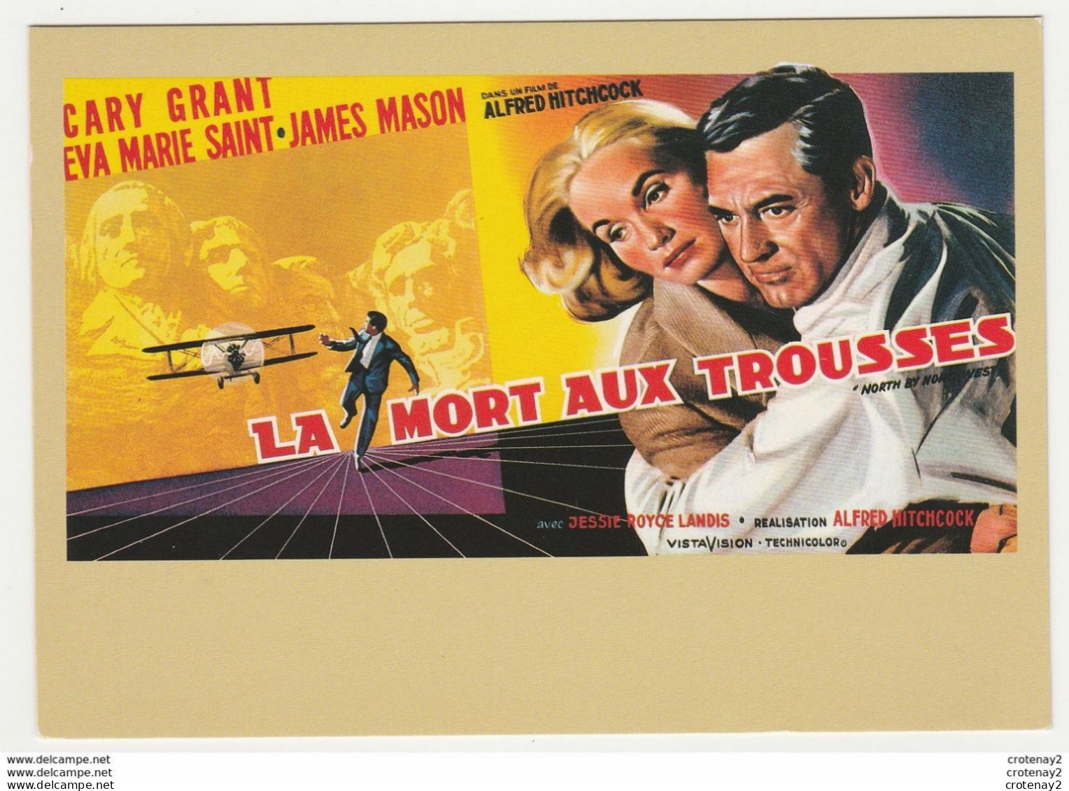 Cinéma Film Acteurs La Mort Aux Trousses ALFRED HITCHCOCK Eva Marie Saint Cary Grant James Mason Coll Télérama VOIR DOS - Affiches Sur Carte