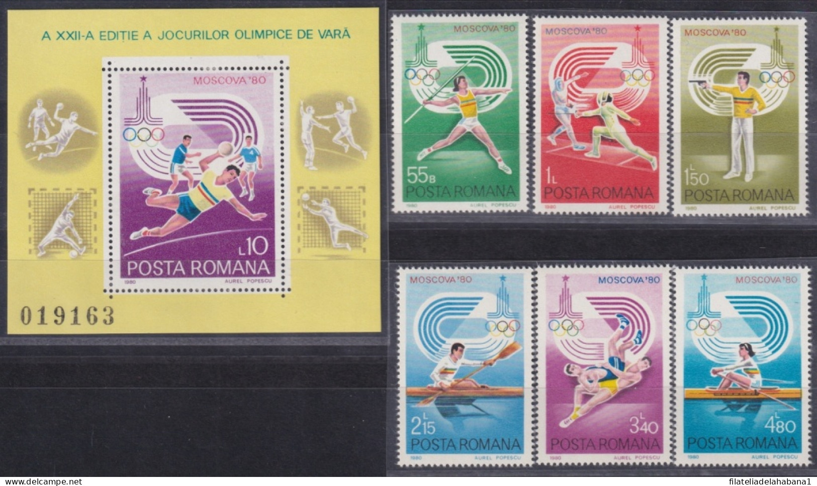 F-EX50087 RUMANIA MNH 1980 OLYMPIC GAMES MOSCOW RUSSIA ATHLETISM FIGHTING.            - Summer 1980: Moscow