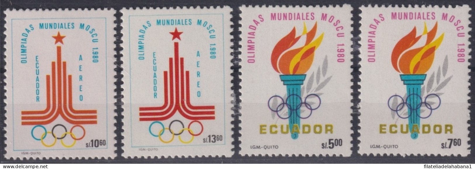 F-EX50102 ECUADOR MNH 1980 MOSCOW OLYMPIC GAMES.            - Estate 1980: Mosca