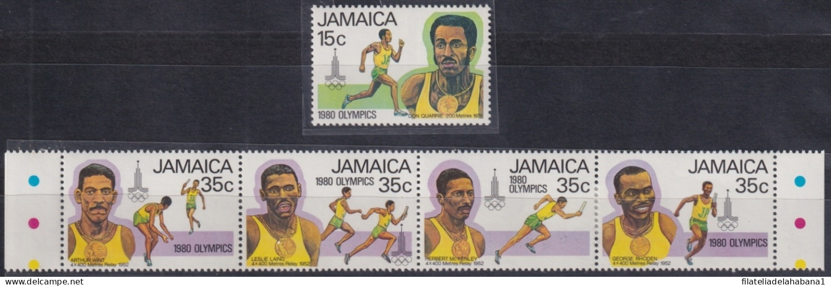 F-EX50105 JAMAICA MNH 1980 MOSCOW OLYMPIC GAMES ATHLETICS ATLETISMO.                      - Sommer 1980: Moskau
