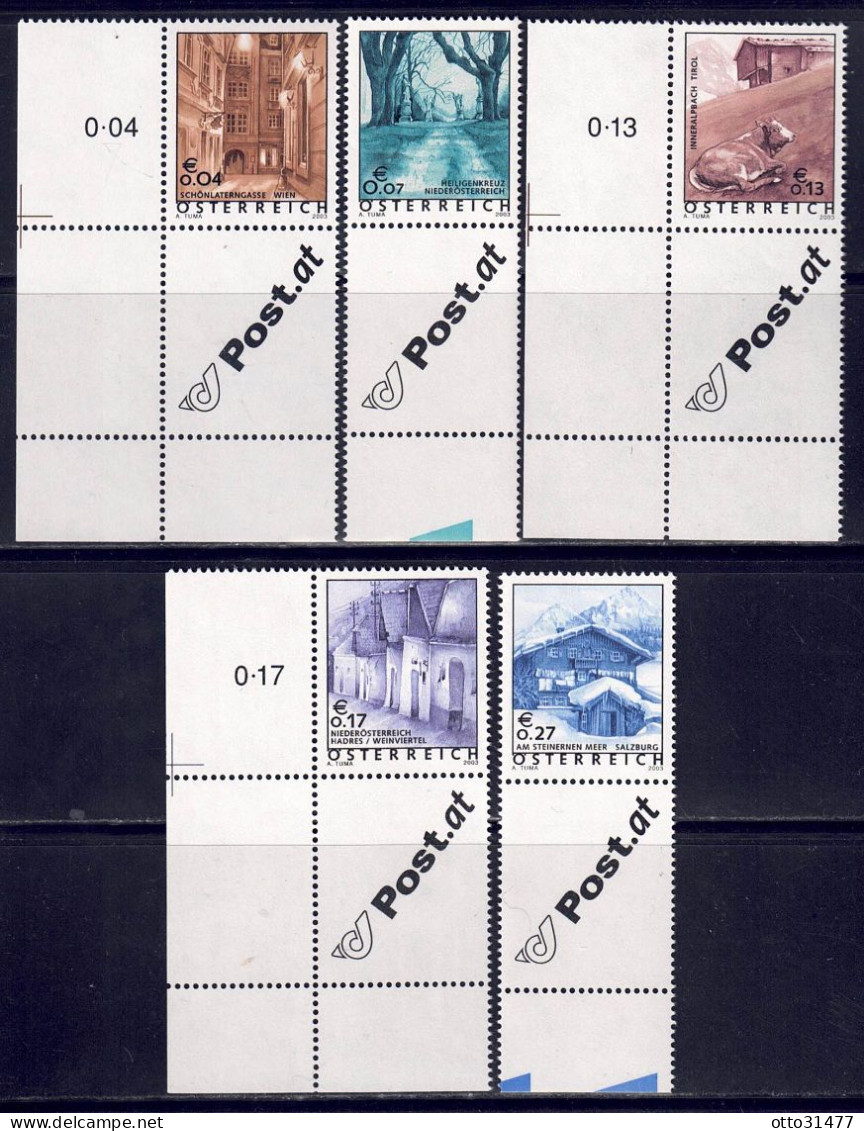 Österreich 2003 - Ferienland, MiNr. 2420 - 2424 Mit Allongen, Postfrisch ** / MNH - Unused Stamps