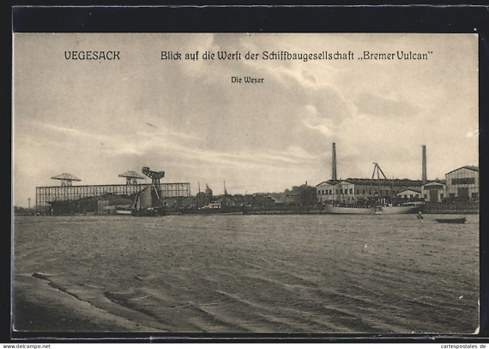 AK Vegesack, Blick Auf Die Werft Der Schiffbaugesellschaft Bremer Vulcan  - Other & Unclassified