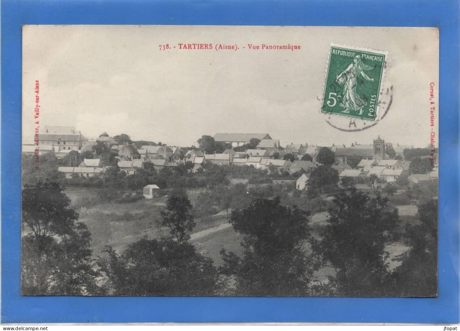 02 AISNE - TARTIERS Vue Panoramique, Avant La Grande Guerre (voir Description) - Sonstige & Ohne Zuordnung