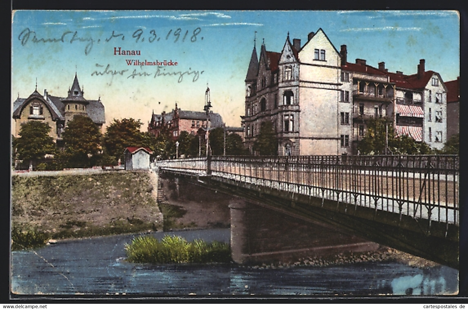 AK Hanau, Ortspartie An Der Wilhelmsbrücke  - Hanau