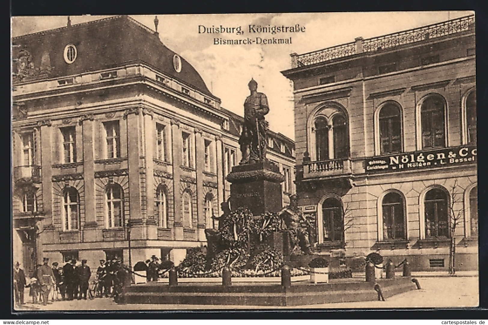 AK Duisburg, Bismarck-Denkmal In Der Königstrasse  - Duisburg
