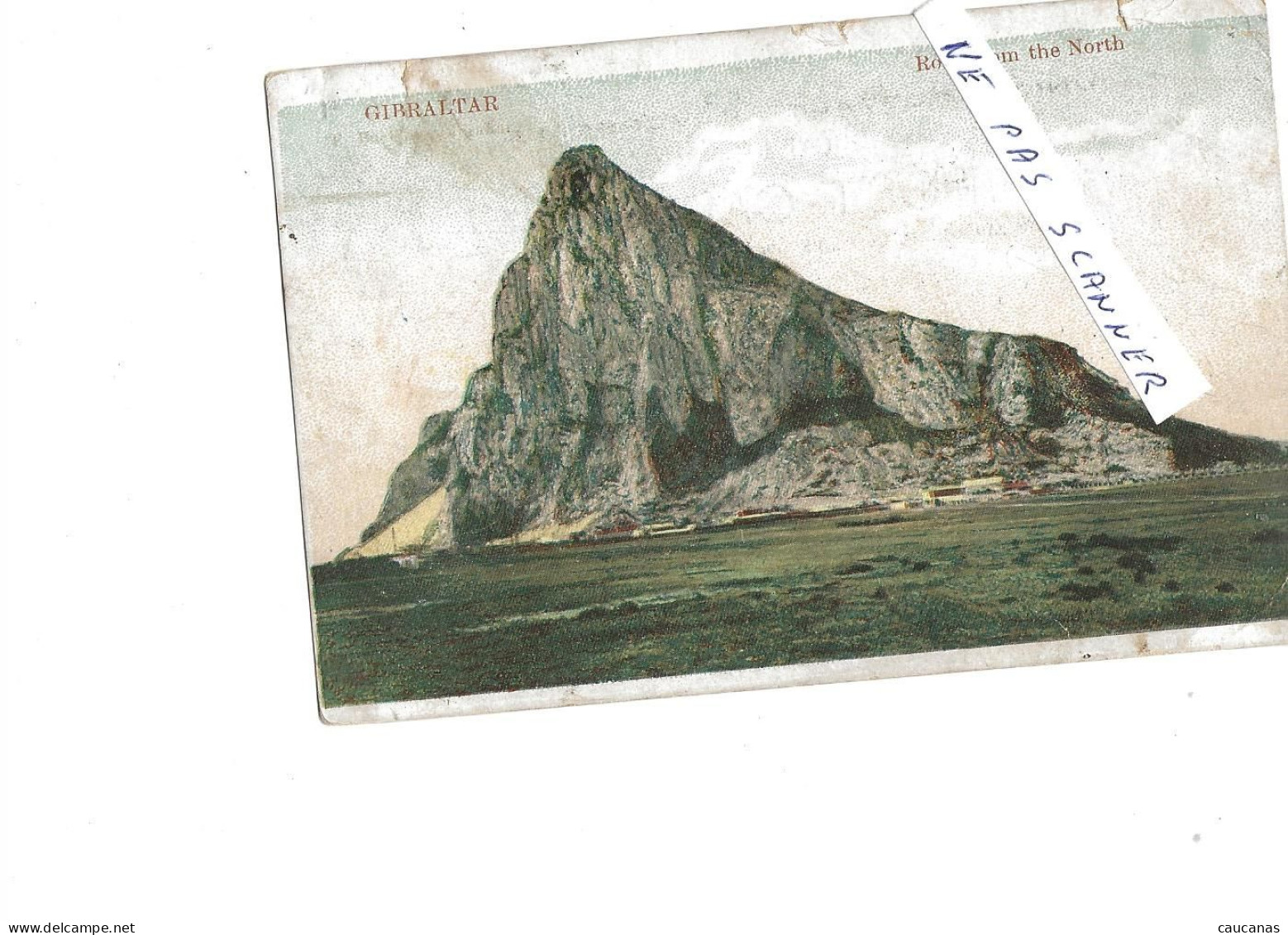 GIBRALTAR  Rock From The North ( état) Circulée Timbre Tunisien - Gibraltar