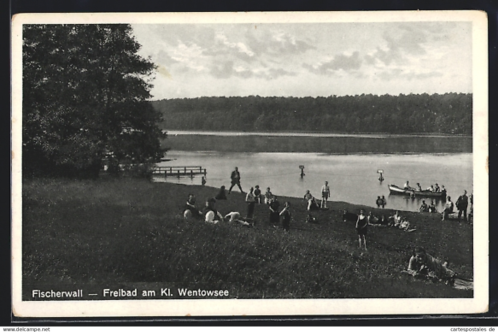 AK Fischerwall, Freibad Mit Gästen Am Kl. Wentowsee  - Other & Unclassified