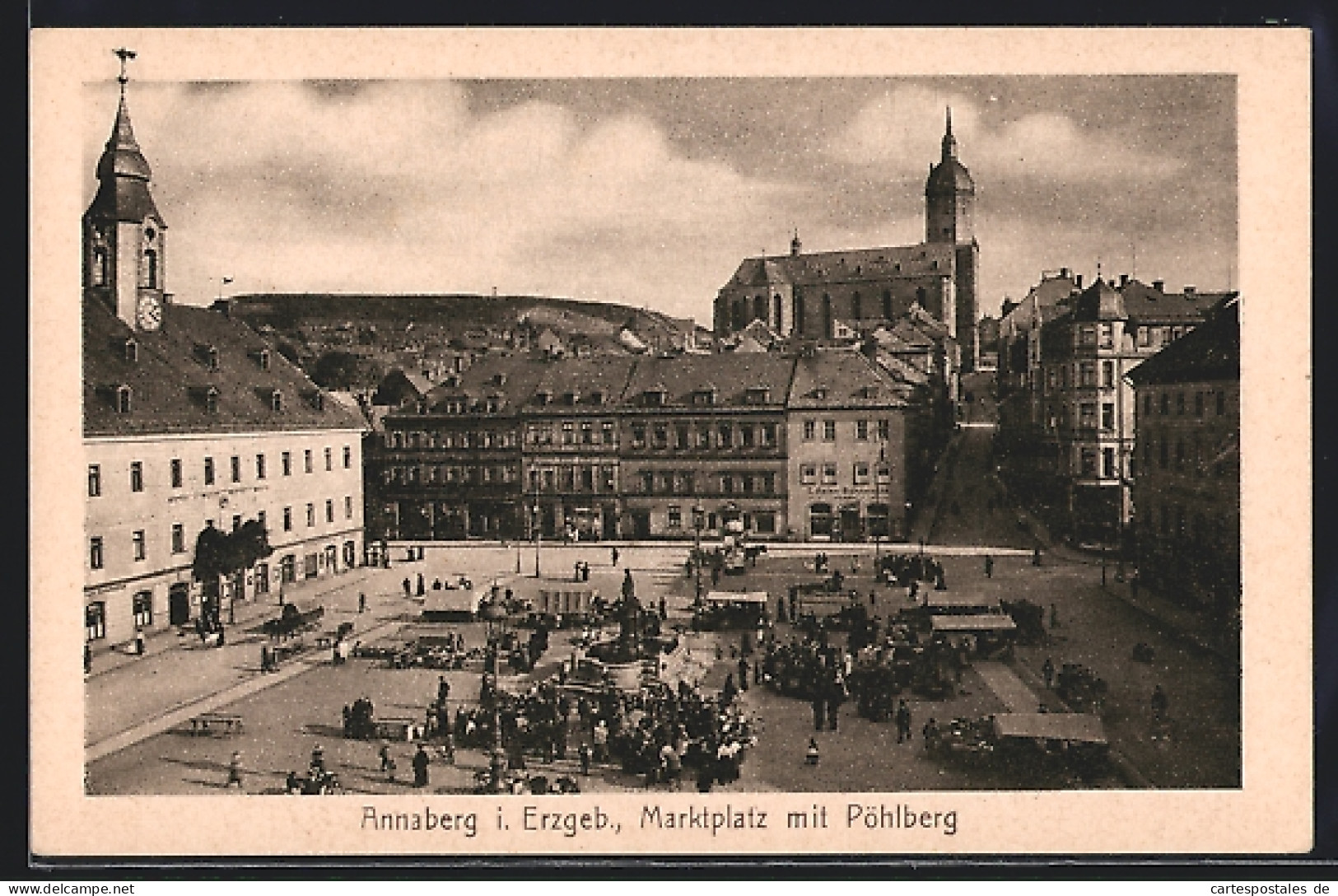 AK Annaberg / Erzg., Marktplatz Mit Pöhlberg  - Pöhl