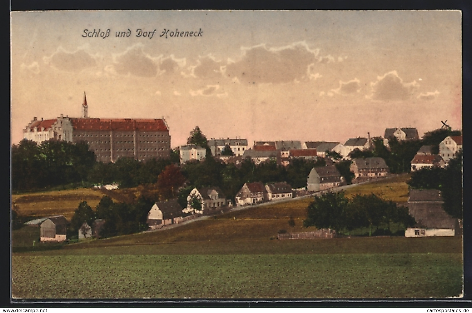 AK Hoheneck / Erzgeb., Ortsansicht Mit Schloss Im Sonnenaufgang  - Other & Unclassified