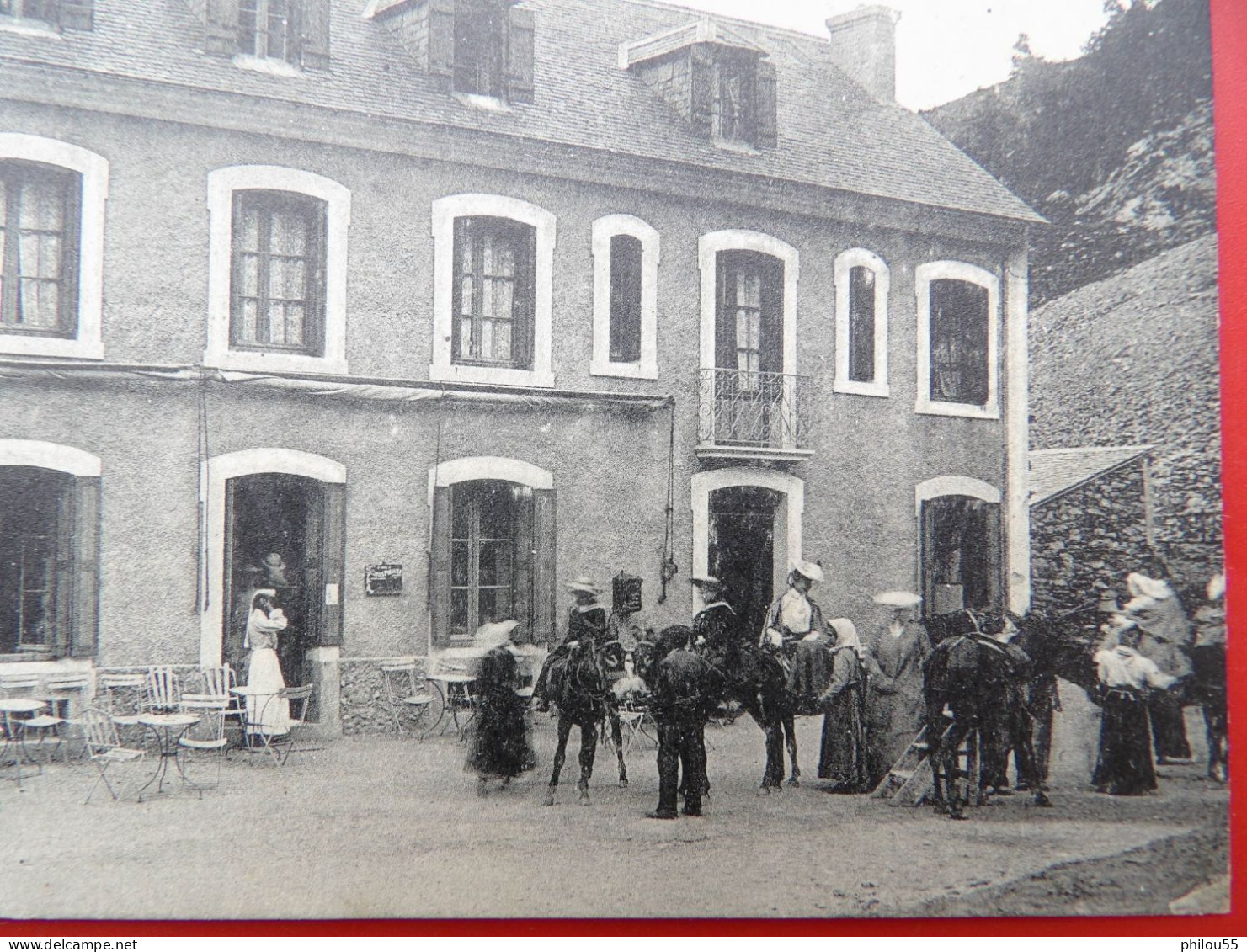 Cpa 65 GAVARNIE Anime Hotel Du Cirques B. VERGEZ  Anes Escabeau - Gavarnie