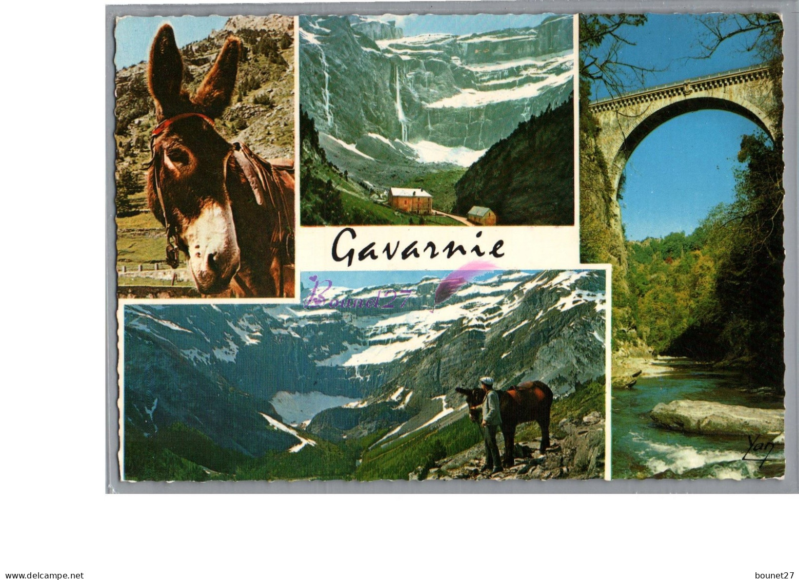 GAVARNIE 65 - Le Cirque De Gavarnie Le Pont Napoleon Un Joli Ane 1973 - Gavarnie